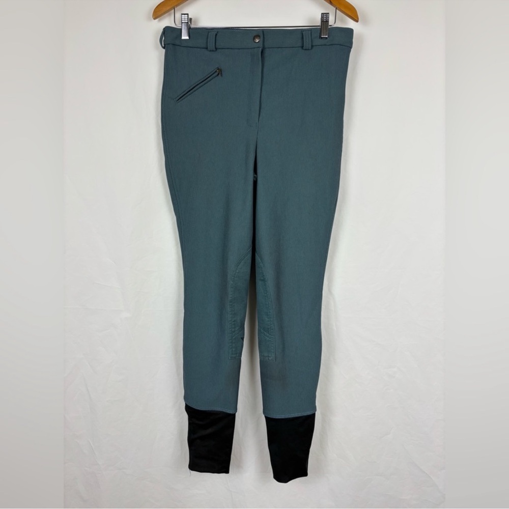 TUFFRIDER LADIES RIBB KNEE PATCH BREECHES Black Equestrian Riding Training